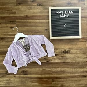 NWT Matilda Jane Can You Imagine Knit Wrap Tie Purple Long Sleeve Sweater 2
